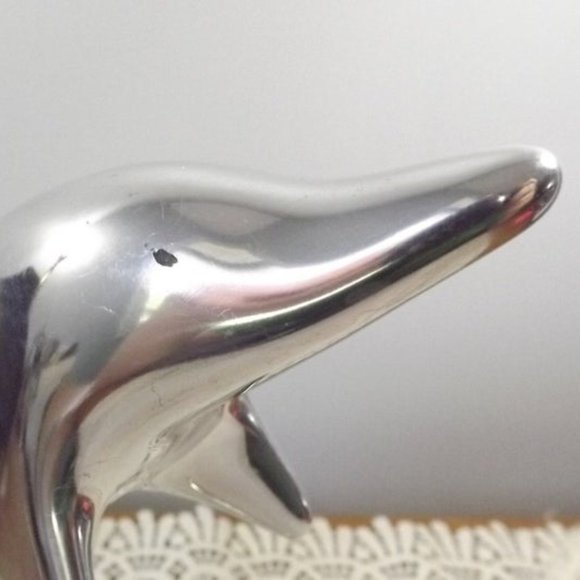 Vintage Hoselton Signed Metal Dolphin Sculpture - Picture 2 of 9
